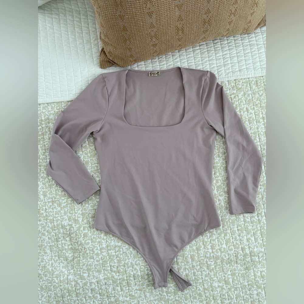 Free People Truth Or Square Bodysuit Silverberry Lilac 3/4 Sleeve | M - Picture 6 of 16